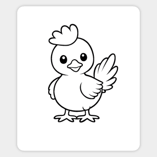 Cute Baby Chicken Animal Outline Sticker